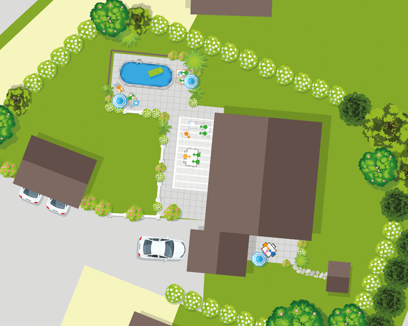 Plan d'une maison avec piscine en France